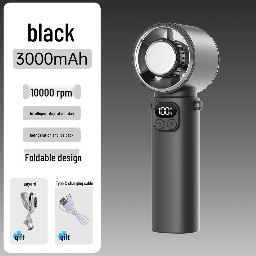 Foldable Handheld Fan with Semiconductor Refrigeration, Long Battery Life, High Speed, and Compact Design