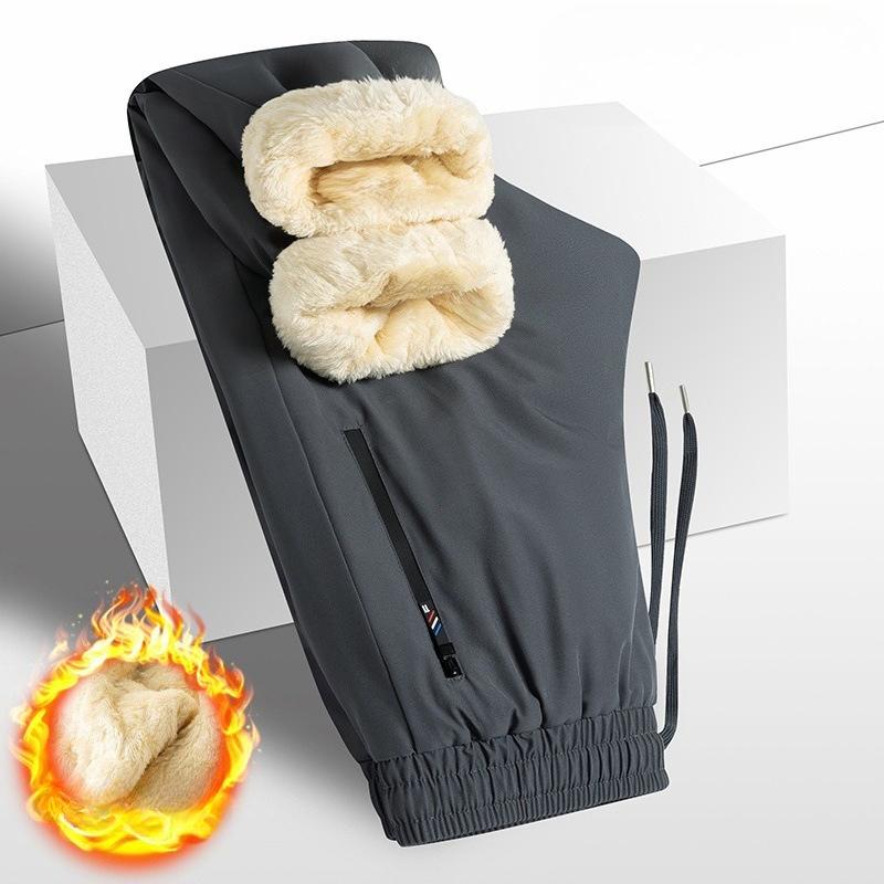 Мужские зимние флисовые брюки на подкладке из шерпы, спортивные штаны для активного бега, джоггеры с карманами, теплые спортивные джоггеры на шнурке, тяжелые термобрюки