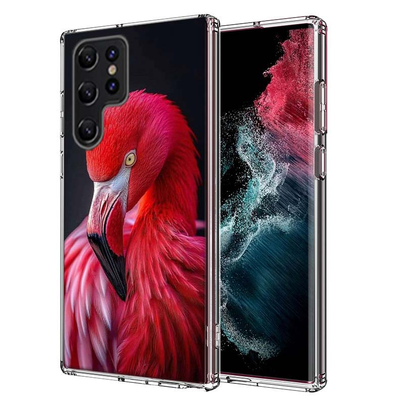 Flamingo Love Capa Phone Case For Samsung S26 Ultra S25 Edge Galaxy S23 S21 S20 S24 FE S22 S10 Plus Cover Clear TPU Shell Coque