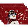 4pcs Christmas Insulated Polyester Meal Mat Merry Christmas Placemats