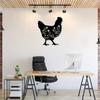 Floral Chicken Metal Wall Art – Elegant Iron Wall Decor, Stylish Interior Decoration for Home Office & Living Room Wall Hangings