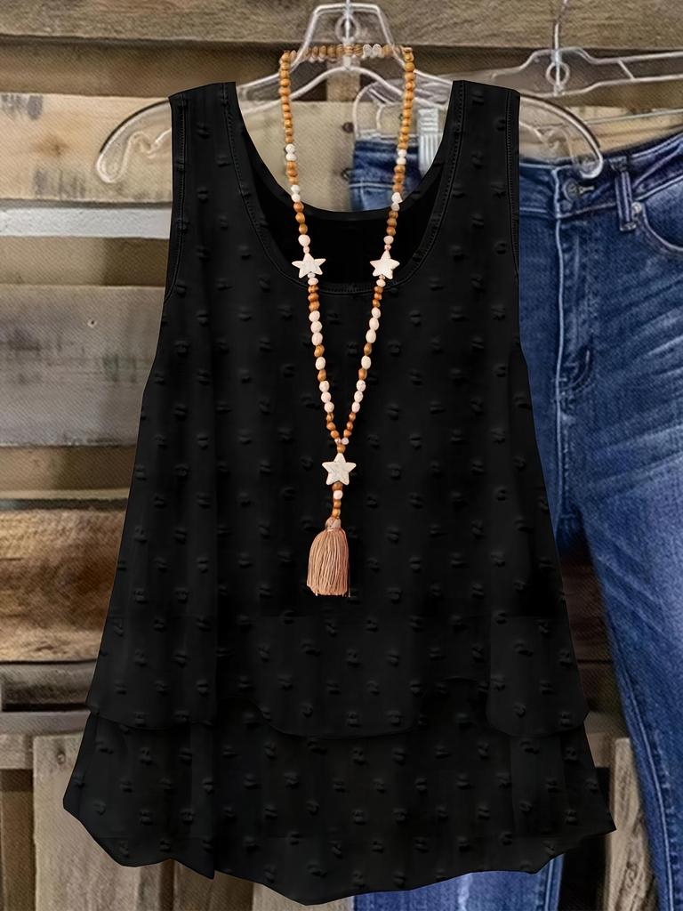 Летний повседневный топ-майка женский европейский и американский однотонный 2025