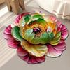 Коврик для пола 3D цветочный дизайн Нескользящая точечная тисненая основа Дверной коврик Быстросохнущий Впитывающий Коврик для входа в ванную