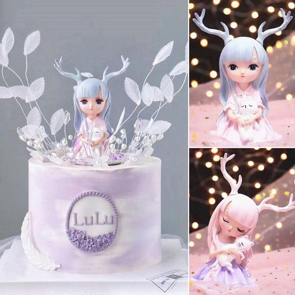 Event & Party PVC Anime Figure Cake Topper DIY Barking Angel Cake Topper Girl Cake Decorating Supplies Cake Decorate Home