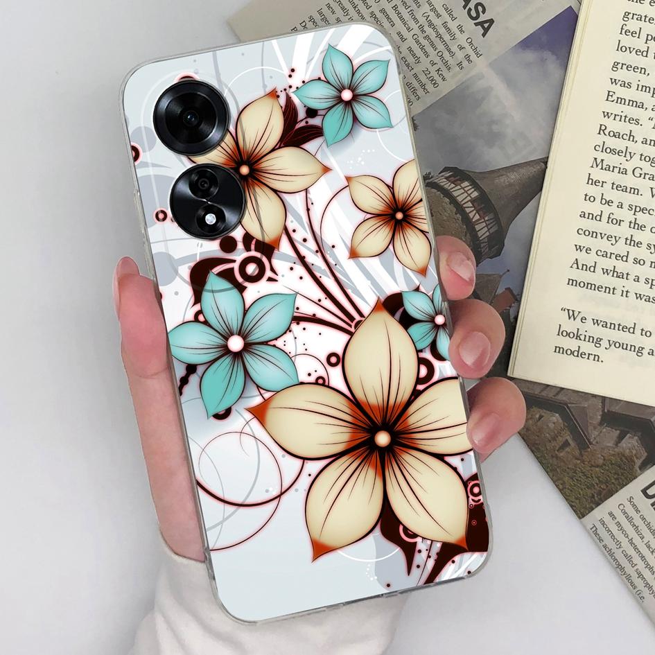 Phone Cover Cases For OPPO Realme C61 C63 Reno12 5G A60 A59 Bumper Pretty Butterfly Flower Pattern Clear Soft TPU Silicone Shockproof Housing For OPPO