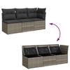 Vidaxl 3-Osobowa Sofa Ogrodowa Z Poduszkami, Szara, Polirattan