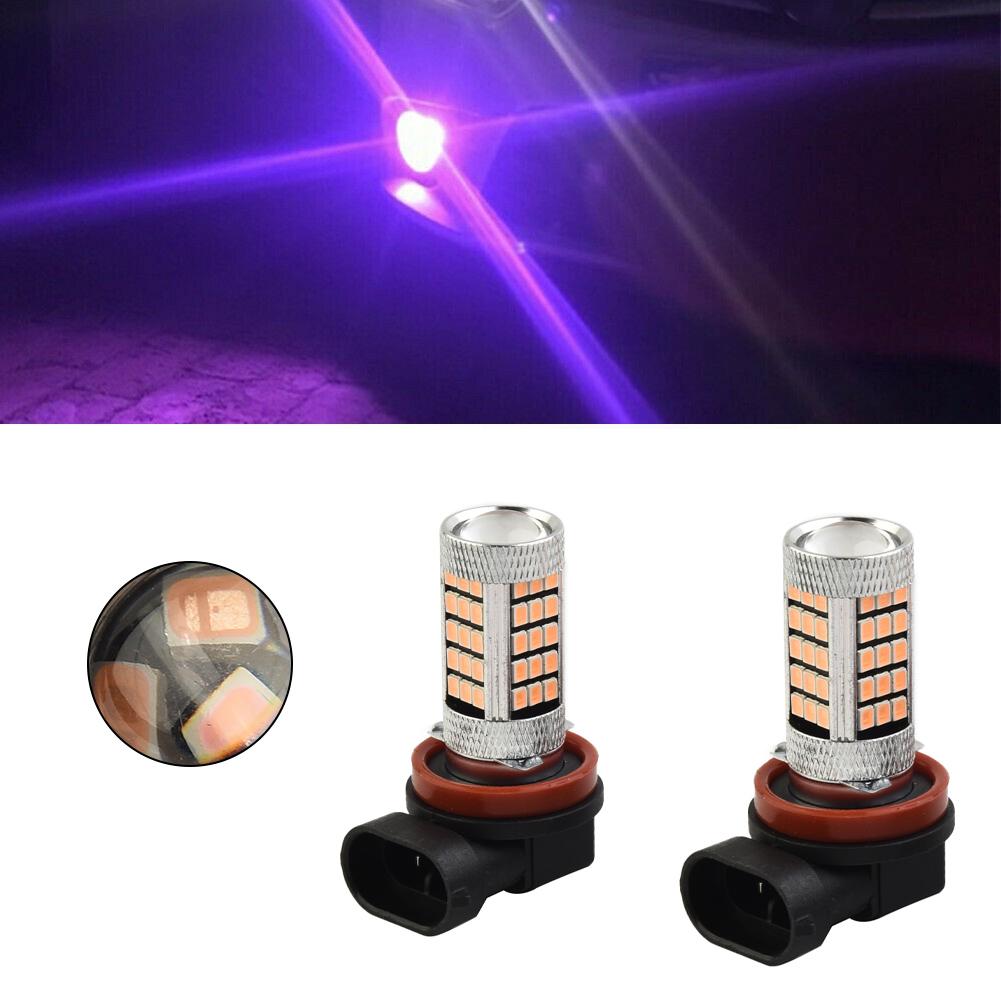 Pink Purple Car Lights H11/H8 LED Fog Driving Lights DRL Bulbs Car Accessories Automobiles Signal Lights Car Fog Lamps Bulbs 7