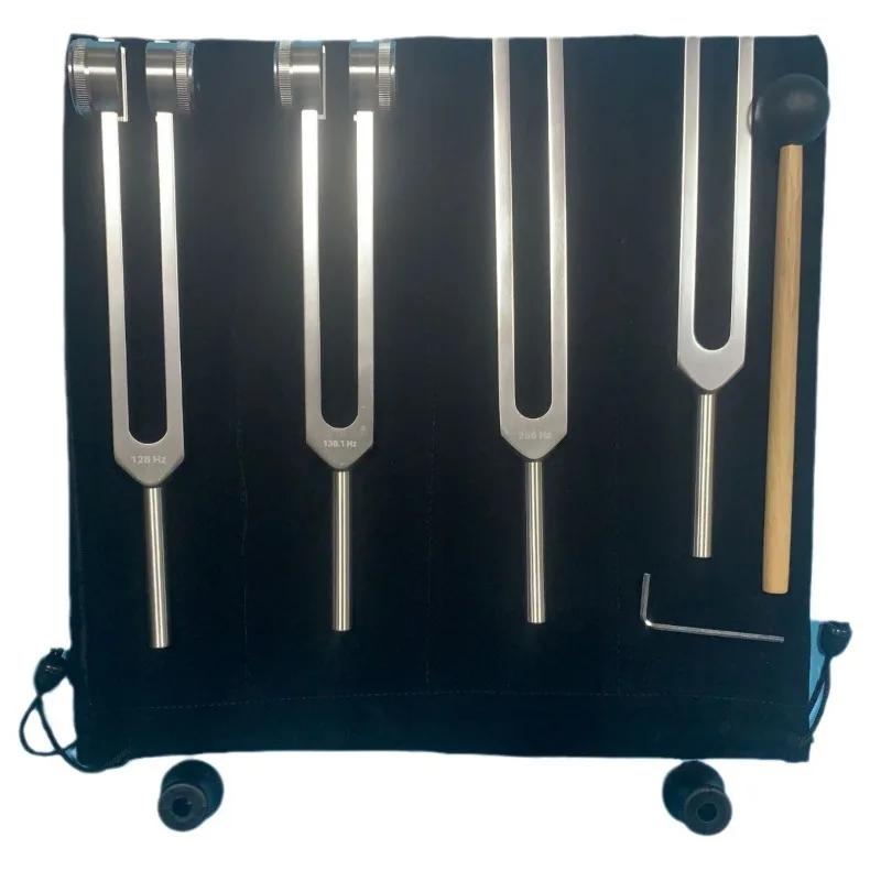 Aluminum Alloy Tuning Fork 128Hz 136.1Hz 256Hz 384HZ Golden Tuning Forks Set Healing with Base Meditation Yoga Diapasons Therapy