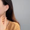 Серьги из бамбука и белого халцедона в китайском стиле для женщин Новые серьги в китайском стиле с темперой Новые серьги