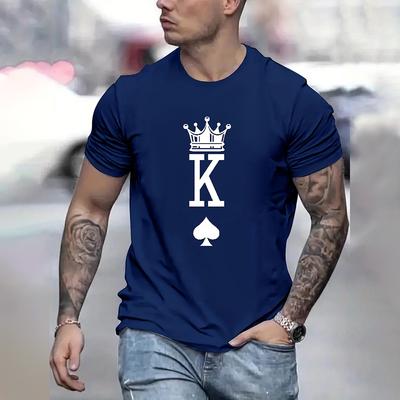 2024 Модная футболка с графическим принтом Crown K, свободная мужская одежда с коротким рукавом, повседневные мужские футболки, топ, новая мужская одежда