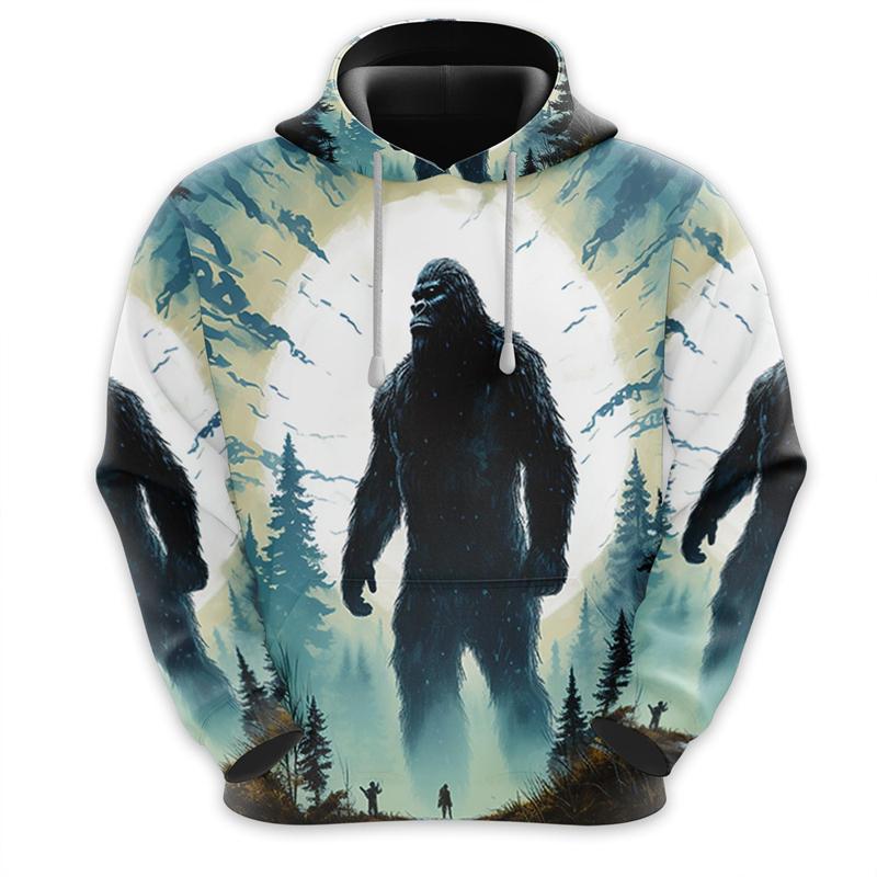 Толстовки с принтом Bigfoot Love, модные толстовки с капюшоном Sasquatch для мужчин, одежда, спортивный костюм Big Foot для женщин, пуловеры для мальчиков 2000 года