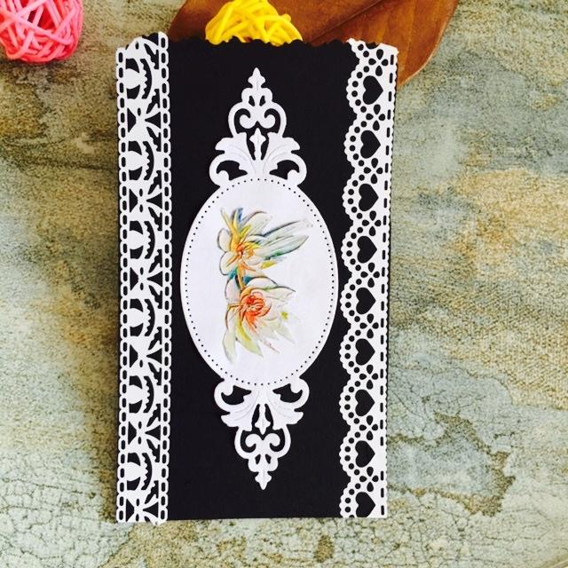 Lace Oval Frame Dies Cutting Embossing Scrapbooking Craft Die for DIY Stamps Album Card Stencil
