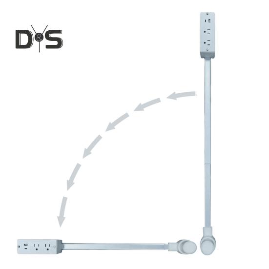 Удлинитель электрических розеток с розетками USB-A/USB-C/AC, регулируемый, вращающийся, портативный, подключаемый удлинитель розеток