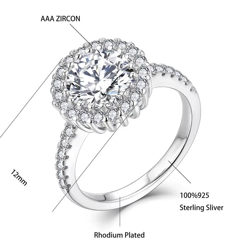 Luxury Jewelry Women Wedding Moissanite Rings Classic Flower Design Round Moissanite DVVS Ring Customized Fine Jewelry Rings