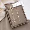Tassel Earrings Diamond Butterfly Flower Pearl Stud Earrings Temperament Fashion Long Thin Earrings