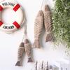 Wall Pendant Lightweight Sturdy Pine Fashion Wooden Hand-carved Fish Decoration for Living Room
