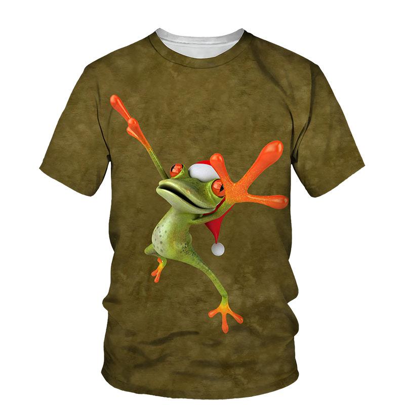 Summer 3D Funny Tree Frog Graphic T Shirts For Men Fashion Casual Animal Print T Shirt Personality Interesting Trend T-shirt