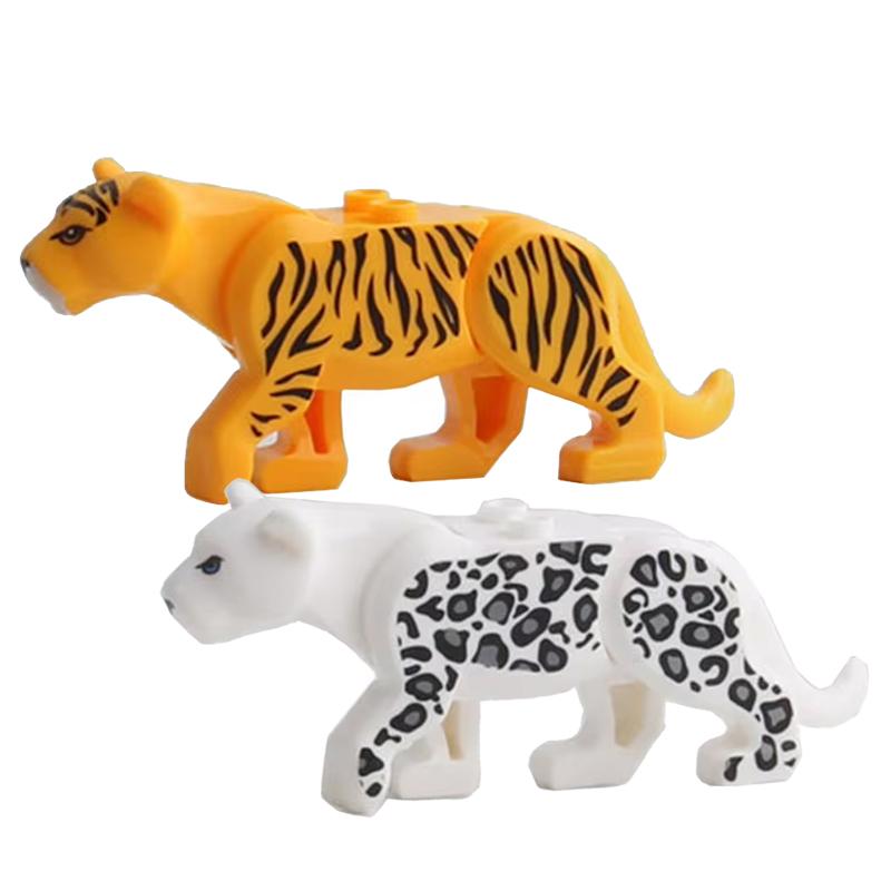 MOC Ферма Зоопарк Животные Строительные блоки Крокодил Акула Дельфин Шимпанзе Корова Леопард Развивающая игра Аксессуары Кирпичики Детские игрушки