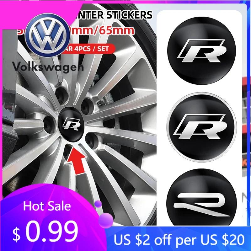 Для VW Volkswagen Jetta MK5 Golf 4 шт. 56 мм 60 мм 65 мм Наклейка на центральный колпачок колеса автомобиля Аксессуары Для Volkswagen Tiguan Bora POL