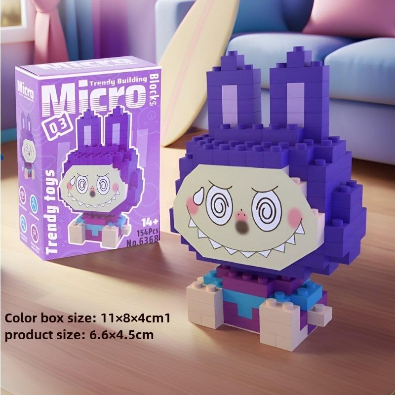 Лабубу мелкий строительный блок, совместимый со строительным блоком Lego, собранный строительный блок Лабубу, детская развивающая игрушка, украшение