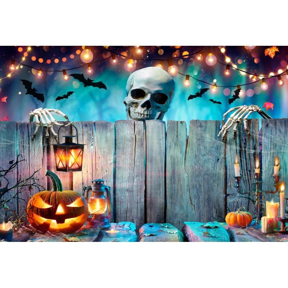 Счастливого Хэллоуина вечеринка украшение подвесная ткань ужас луна тыква ведьма летучая мышь замок фотостудия фон ткань