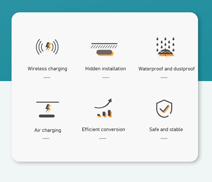 25mm Wireless Charger Desktop Fast Charging Hidden Embedded Wireless Charger