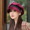 Autumn and Winter Retro Warm Beret Korean Windproof Casual Hat Women British Style Octagonal Hat Versatile Painter Hat New