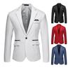 Men Suit Coat Formal Business Style Single Button Cardigan Slim Fit Long Sleeve Turn-down Collar Solid Color Groom Groomsman Wedding Suit Jacket