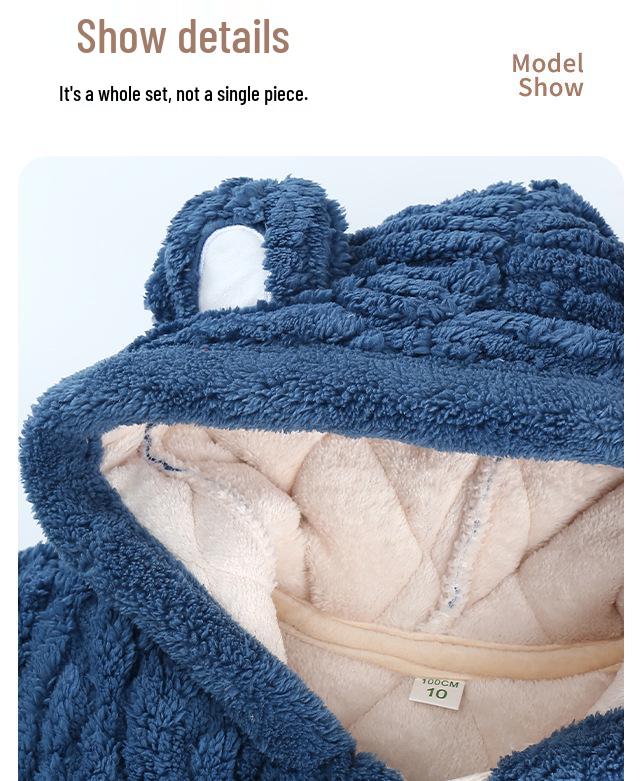 Зимний детский стеганый фланелевый пижамный комплект с флисовой подкладкой для мальчиков, девочек и малышей, семейный matching set