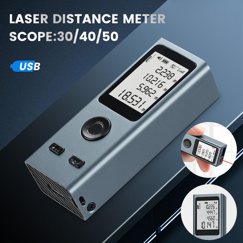 Laser Distance Meter 40M 50M Digital Tape Laser Rangefinder Trena Metro Laser Range Finder Measuring Tape Mini USB Charging