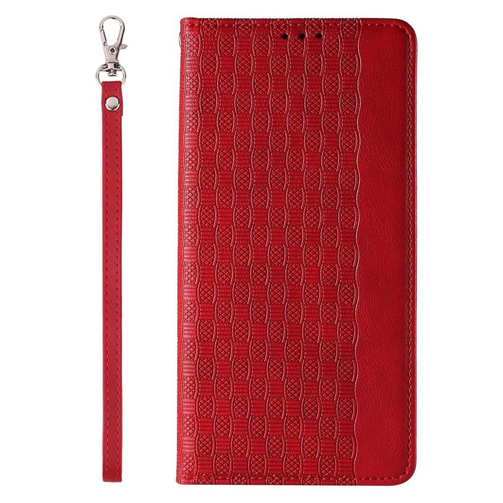 Samsung Galaxy S23+ Magnetic Strap Wallet Case with Stand & Lanyard - Red Cover