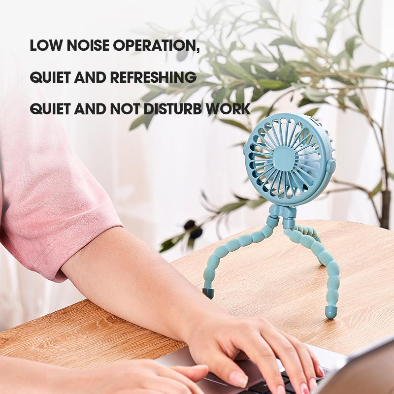 non-toxic Portable USB Desktop Folding FanOutdoor Baby Stroller Handheld Fan Summer Mute Small Multifunctional Octopus Mini Fan