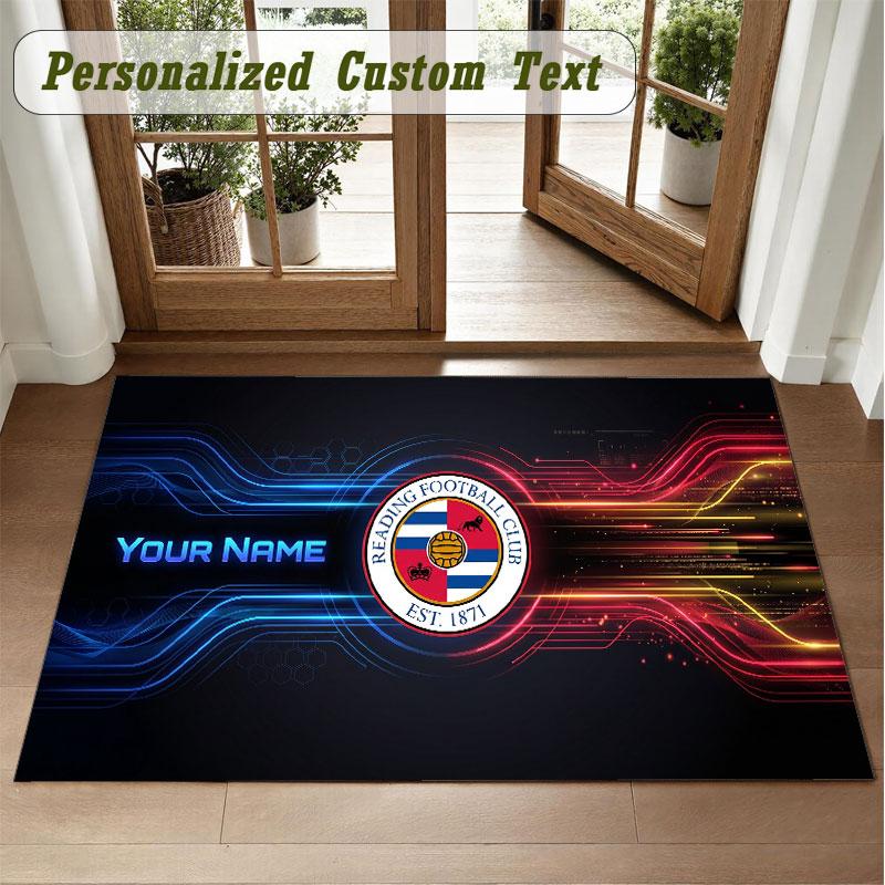 Crystal Velvet Square Rug Custom NameReading FC Pattern Non Slip Home Floor Decor Rug