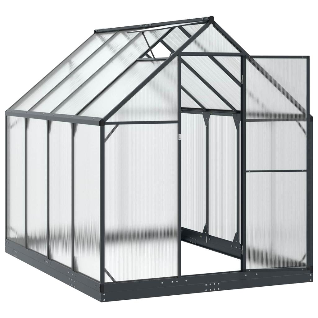 Garden Greenhouse with Door Anthracite Grey 183.5 x 243.5 x 207 cm