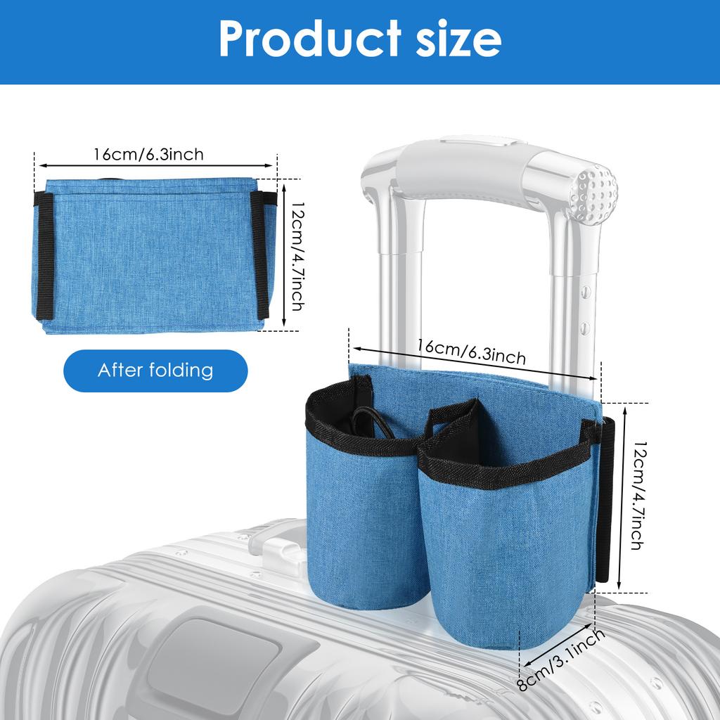 Travel Luggage Cup Holder Durable Suitcase Drink Bag with Drawstring Portable Milk Tea Coffee Mugs Holder for Flight Attendant