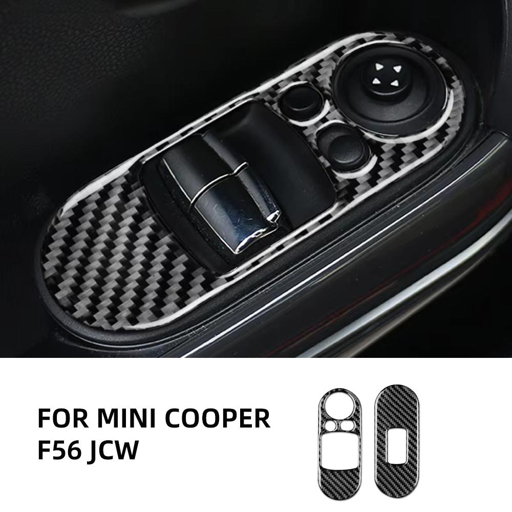 For MINI Cooper F56 2014-2021 LHD RHD Window Lift Switch Panel Carbon Fiber Sticker Trim Front Rear Door Control Frame Interior