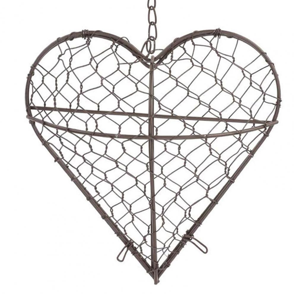 Bird Nesting House Bird Nesting Heart Holder Metal Birdhouse with Hook Hummingbird Nest Material Station for Wild Birds Outdoor