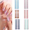 Semi Cured Gel Nail Stickers UV/LED Lamp Required Gel Nail Polish Wraps Fashion Design Gel Nail Art Stickers for Womens