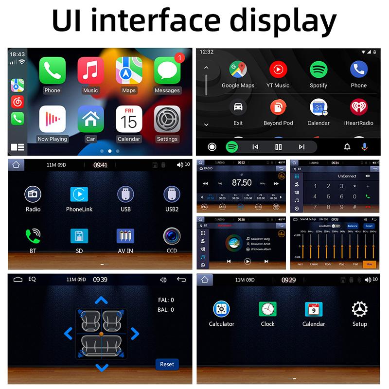 Автомобильное радио Hippcron, 1din CarPlay, Android Auto, Bluetooth, мультимедийное видео, MP5-плеер, 6,2-дюймовый сенсорный экран с пультом дистанционного управления