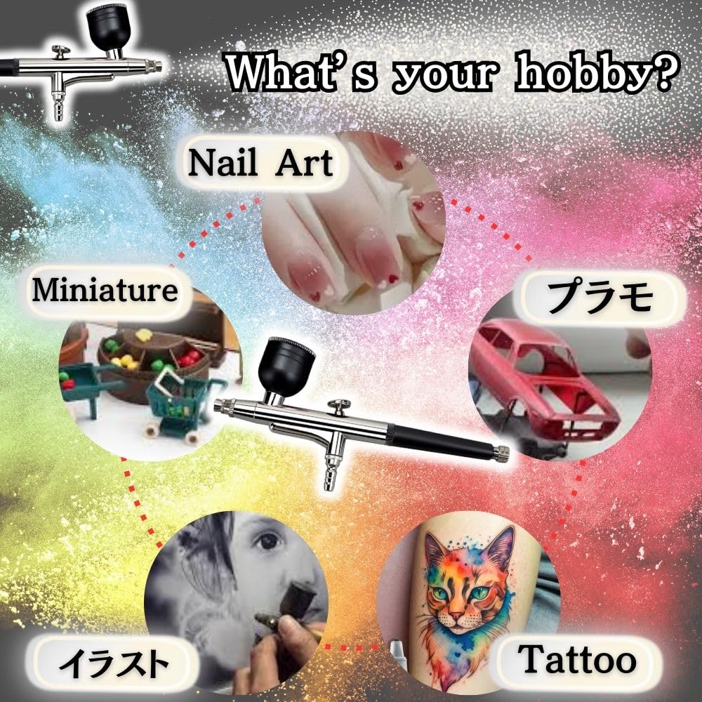 Гравитационный аэрограф MORABLU 0,3 мм, одинарного действия, с 3 чашечками для ногтей, моделизма и других работ