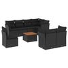 VidaXL Salon de Jardin avec Coussins 9 pcs, Canapés de Terrasse, Ensemble de Meubles de Patio, Mobilier d'Extérieur, Noir 3256069