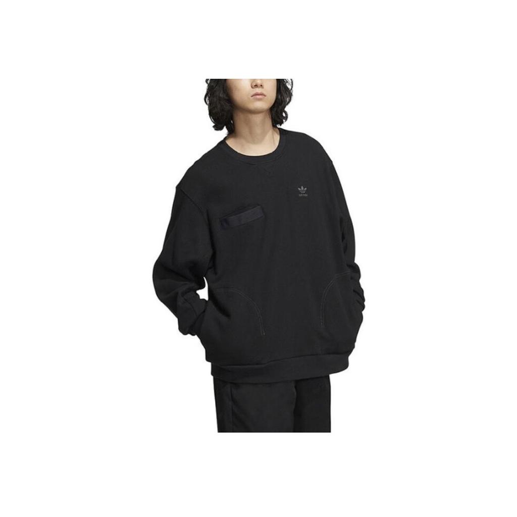 Adidas Свитшот Originals Trefoil Solid Crew Neck для мужчин, черный IC8159