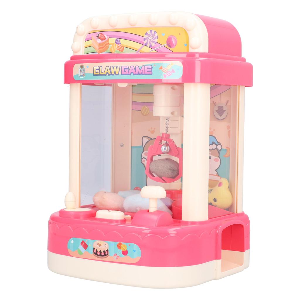 Детская кукольная машина с когтями, ручная мини-игрушка, игровой автомат с монетами и звуками, светло-розовый