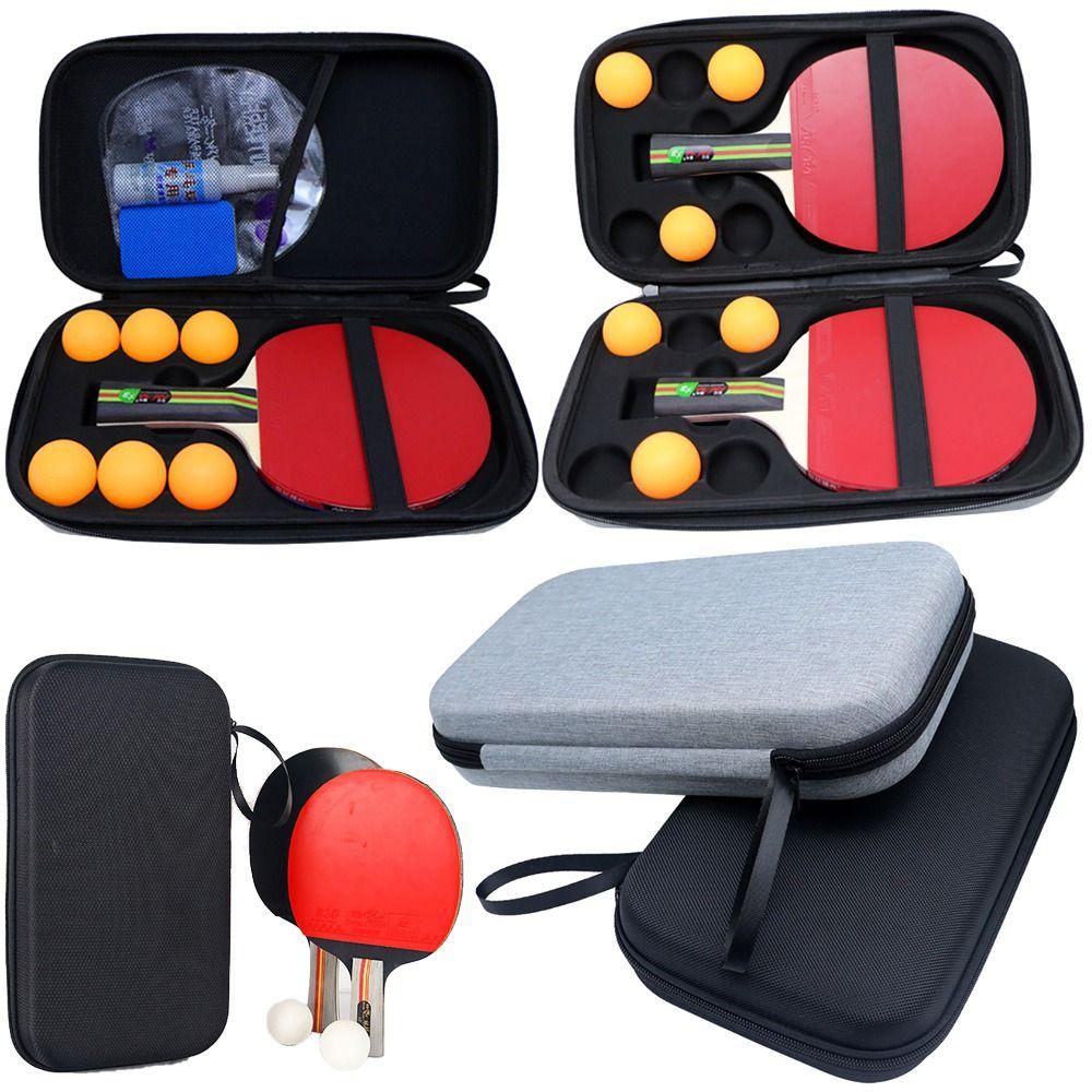 EVA Ping Pong Paddle Case Black Grey Hard Shell Storage Bag Ping Pong Paddle