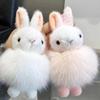 Cartoon Animation Real Fox Plush Rabbit Key Chain Pendant Fashion Kawaii Rabbit Fur Ball Car/Backpack Accessories Ppendant Toy