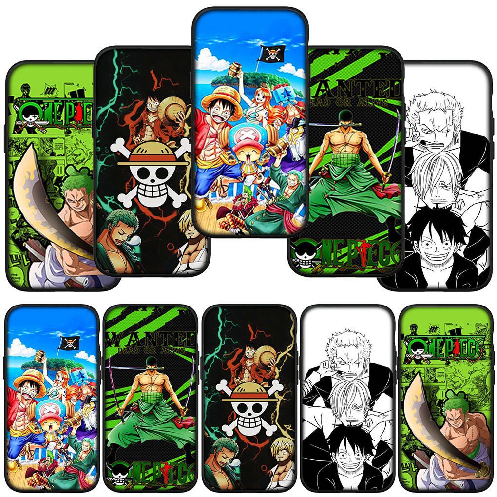 Phone Case for Samsung Galaxy S24 S23 iPhone 15 14 Xiaomi Redmi Note 13 12 11 8 10 9 Pro Max X XR OPPO Huawei Roronoa Zoro Anime Luffy One Piece Cover