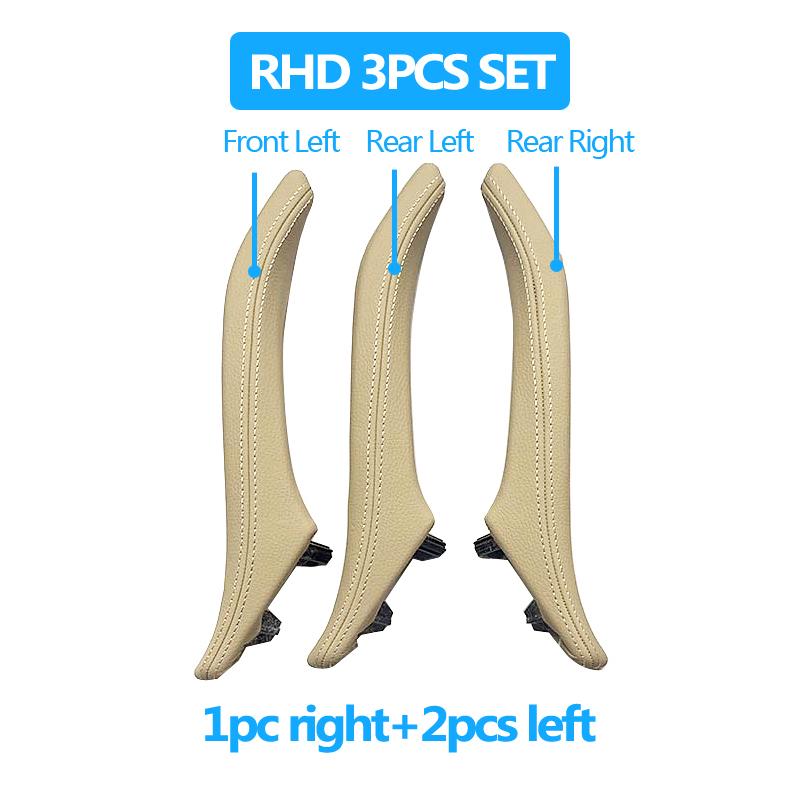 3 шт. внутренние ручки для 3 пассажирских дверей с кожаной ручкой в ​​сборе для BMW 5 серии F10 F11 520i 523i 525i 528i