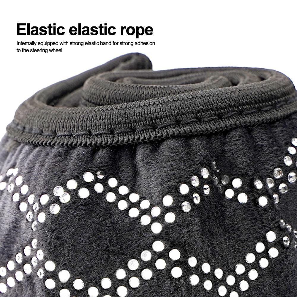 Чехол на руль автомобиля с кристаллами, эластичный, цветной, универсальный, с блестками, со стразами, защитой от алмазов, автомобильные аксессуары