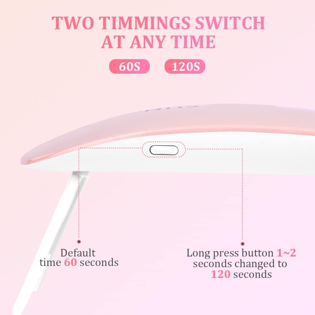 1 шт., УФ-светодиодная лампа для ногтей, мини-сушилка для ногтей, 6 Вт, светильник для гель-лака, профессиональная быстросохнущая лампа для отверждения всех гель-лаков