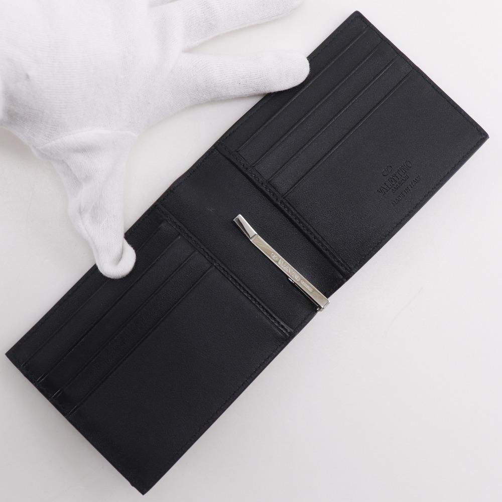 VALENTINO GARAVANI Bifold Bill Compartment 2Y2P0P32ZQU With money clip black Calfskin mens Used